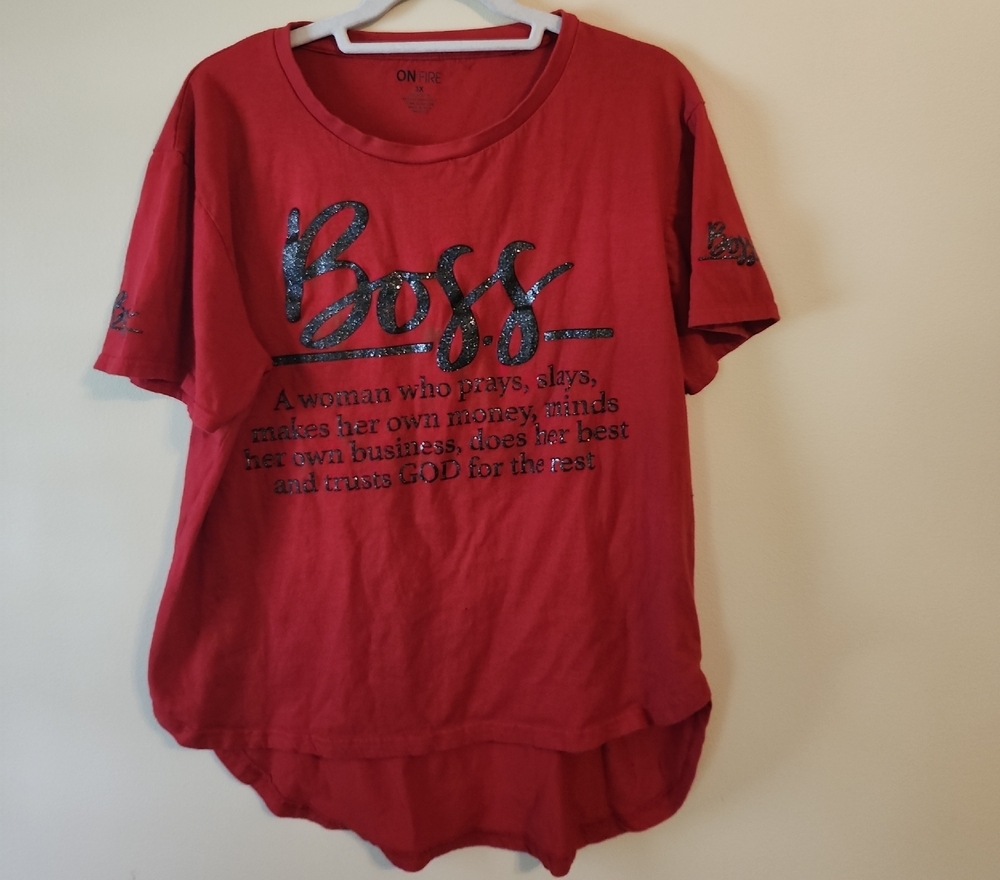On Fire Bold Red Boss Graphic Tee